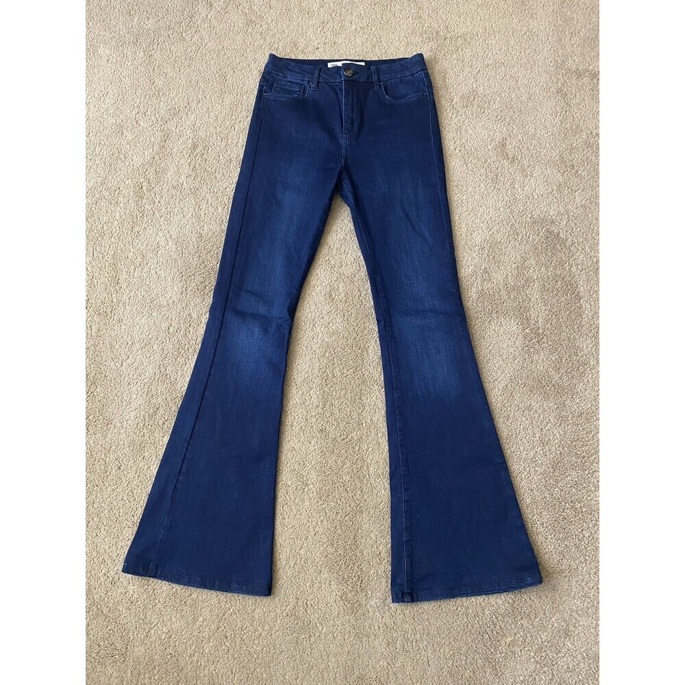 Asos High Rise Slim Fit Flare Boho Dark Wash Jeans Size 26